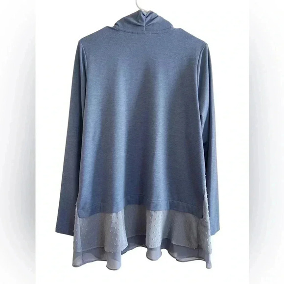 Logo by Lori Goldstein Lounge Ruffle Open Front Cardigan Sz M - Picture 3 of 6